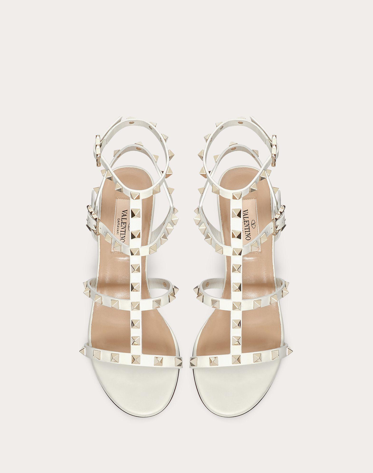 valentino rockstud ankle strap flat
