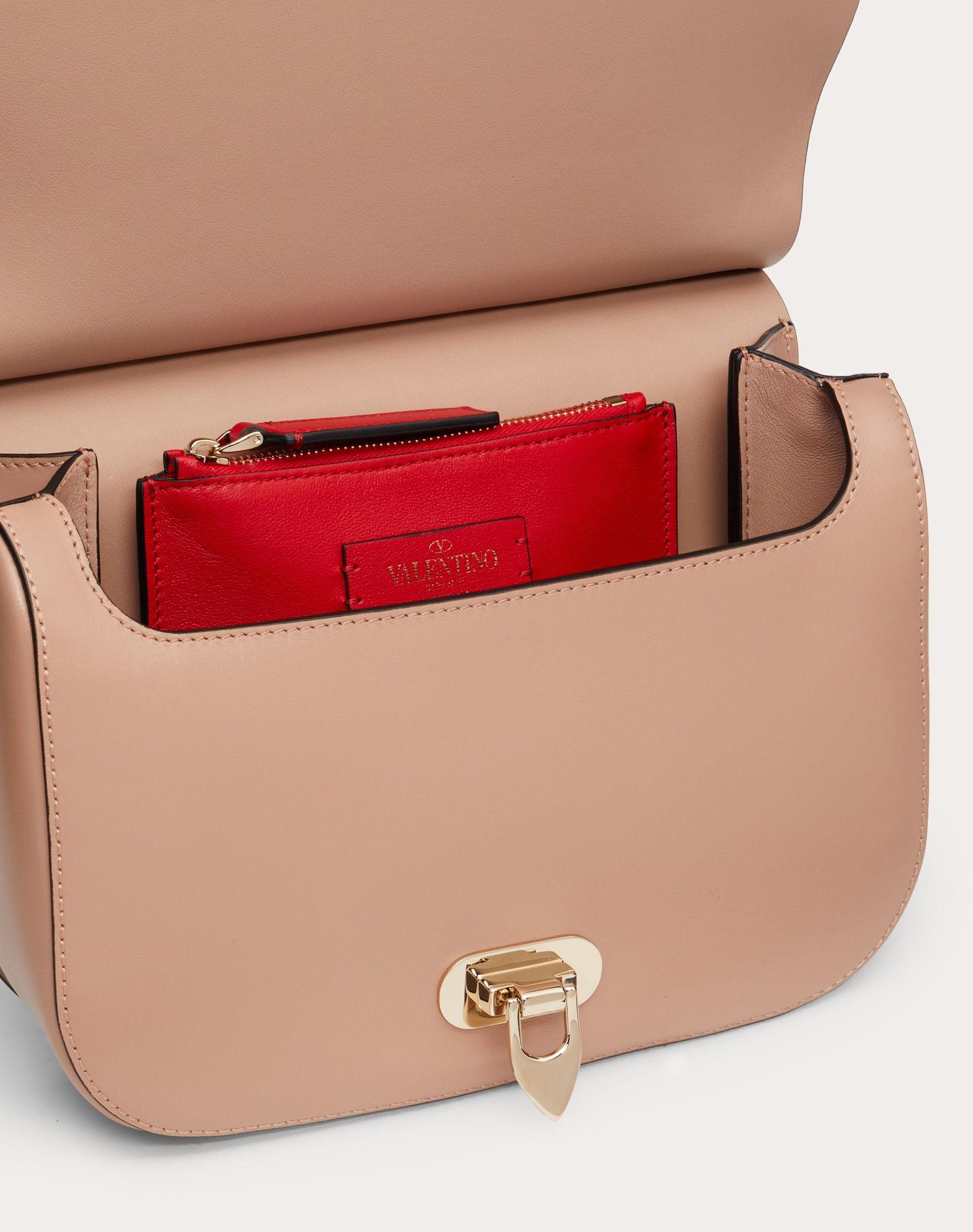 Valentino Rockstud Shiny Calfskin Crossbody Saddle Bag Lyst