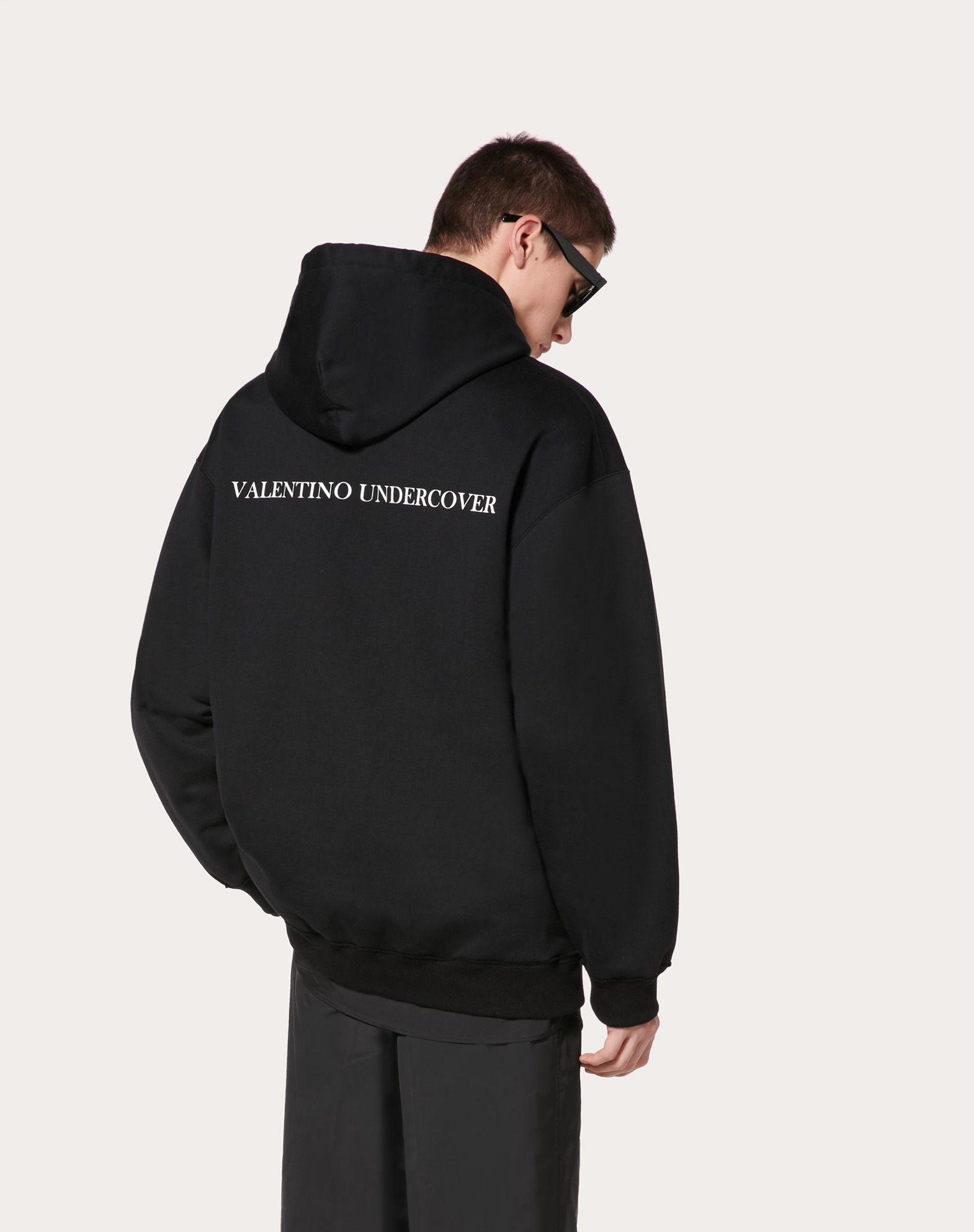 Valentino Cotton Black Hoodie With Print for Men - Lyst