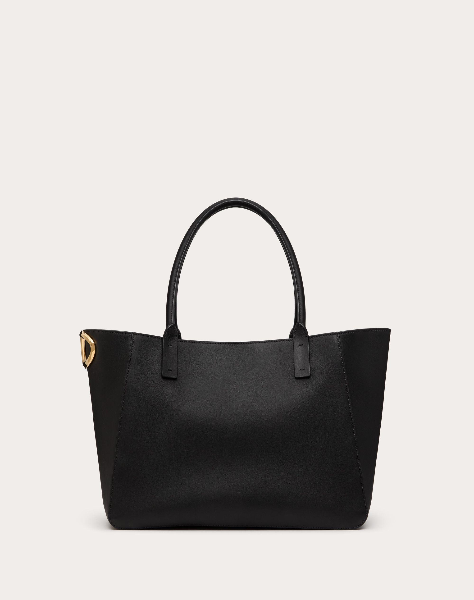 Small vlogo escape grainy ular calfskin shopper