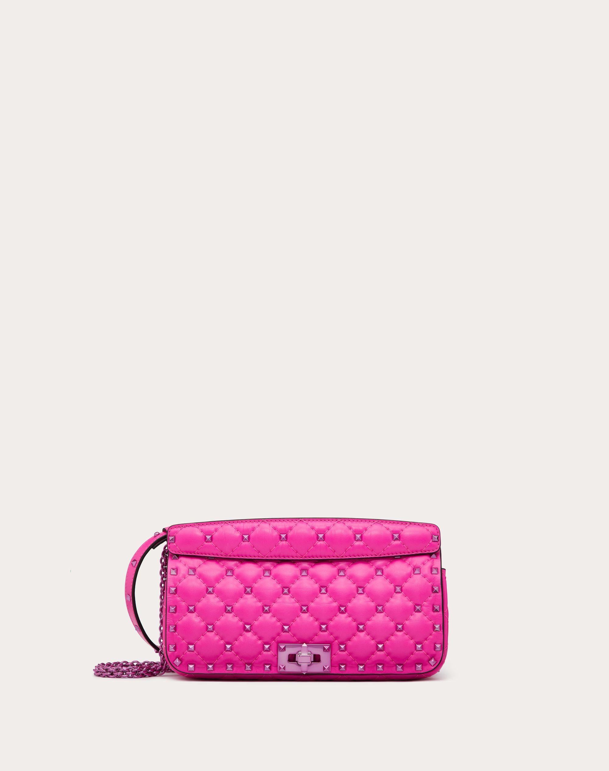Valentino Garavani Rockstud Spike Calfskin Shoulder Bag in Pink | Lyst