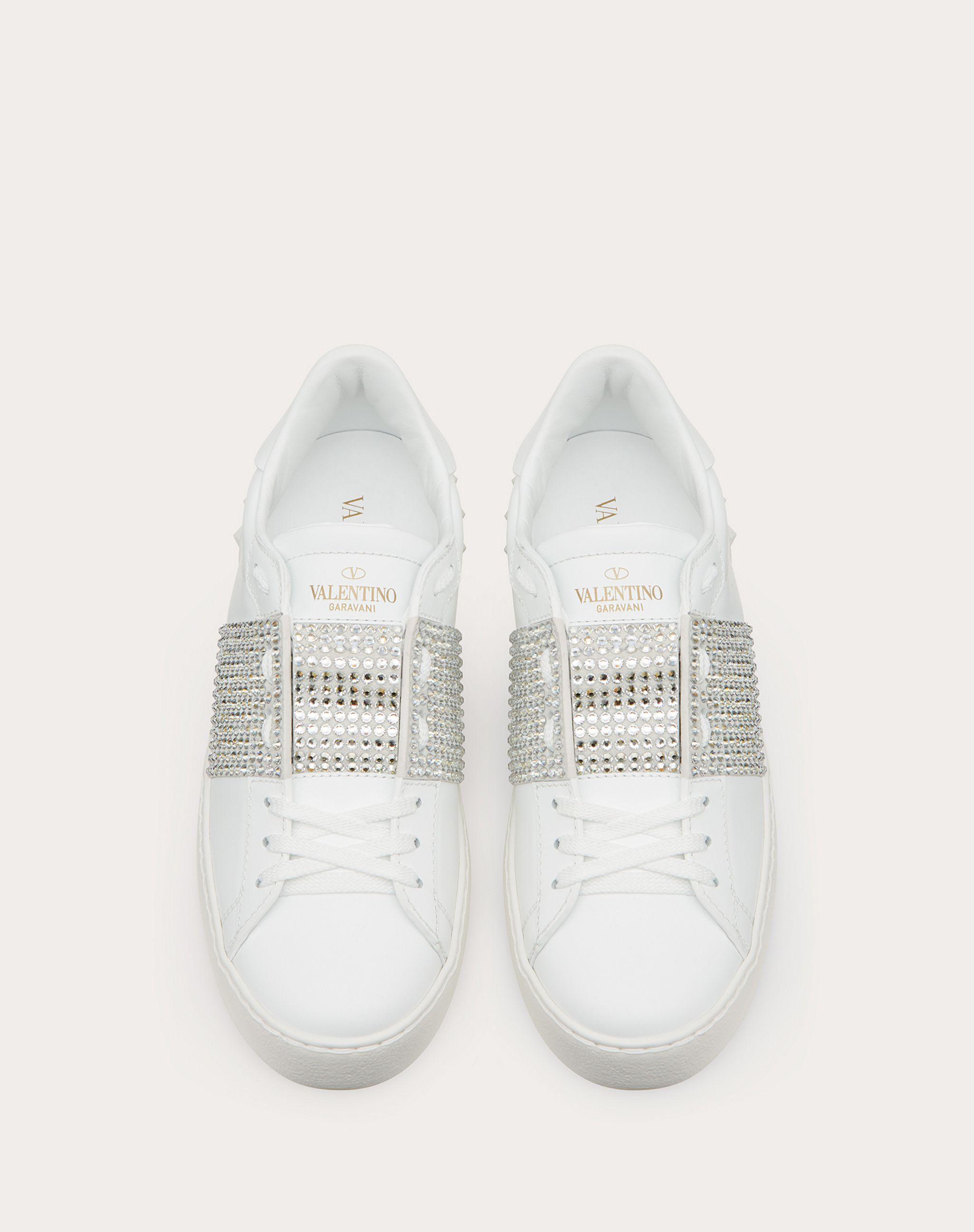 I detaljer Panorama omfatte Valentino Garavani Open Sneaker With Crystals in White | Lyst