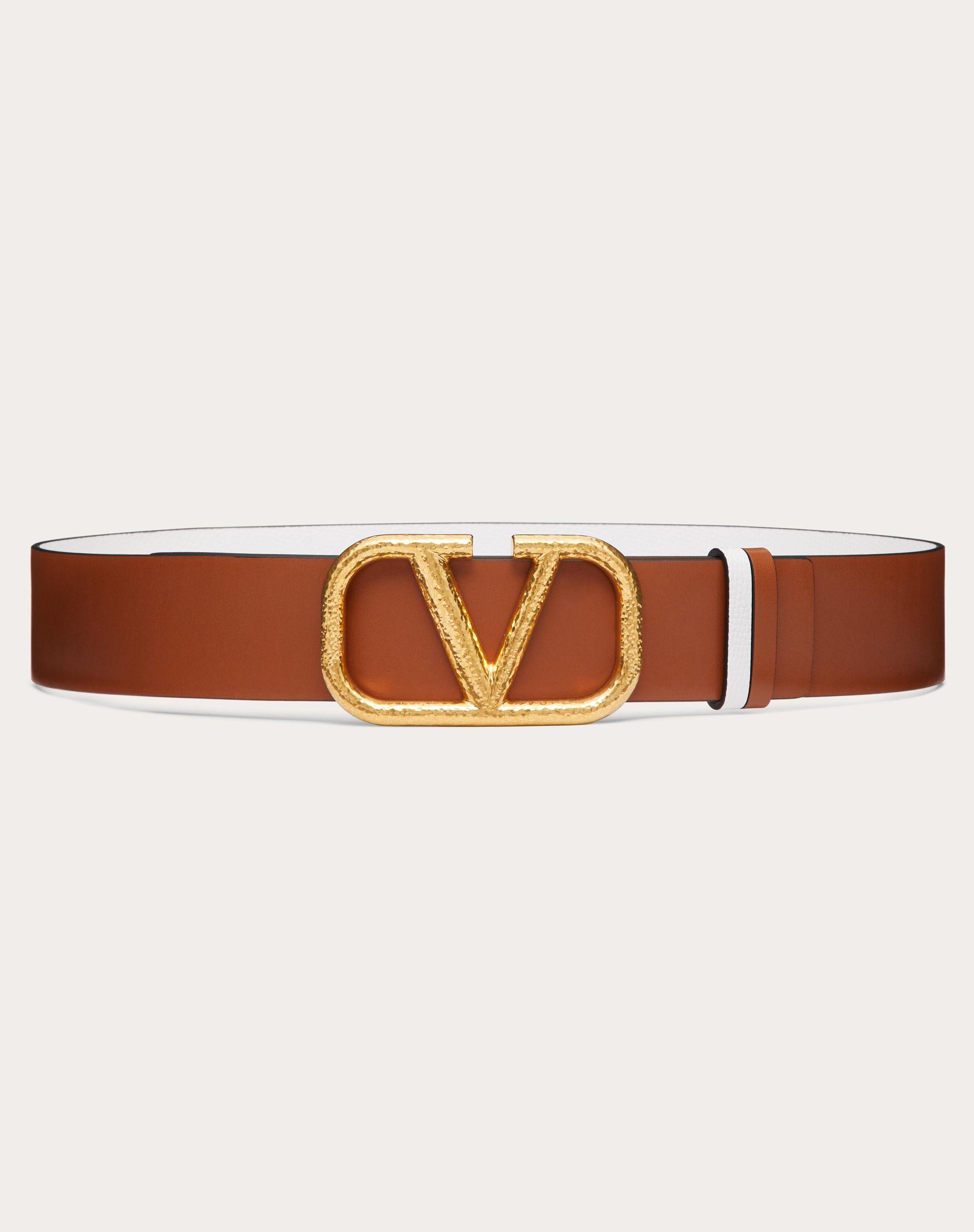 reversible vlogo signature belt in glossy calfskin 40mm