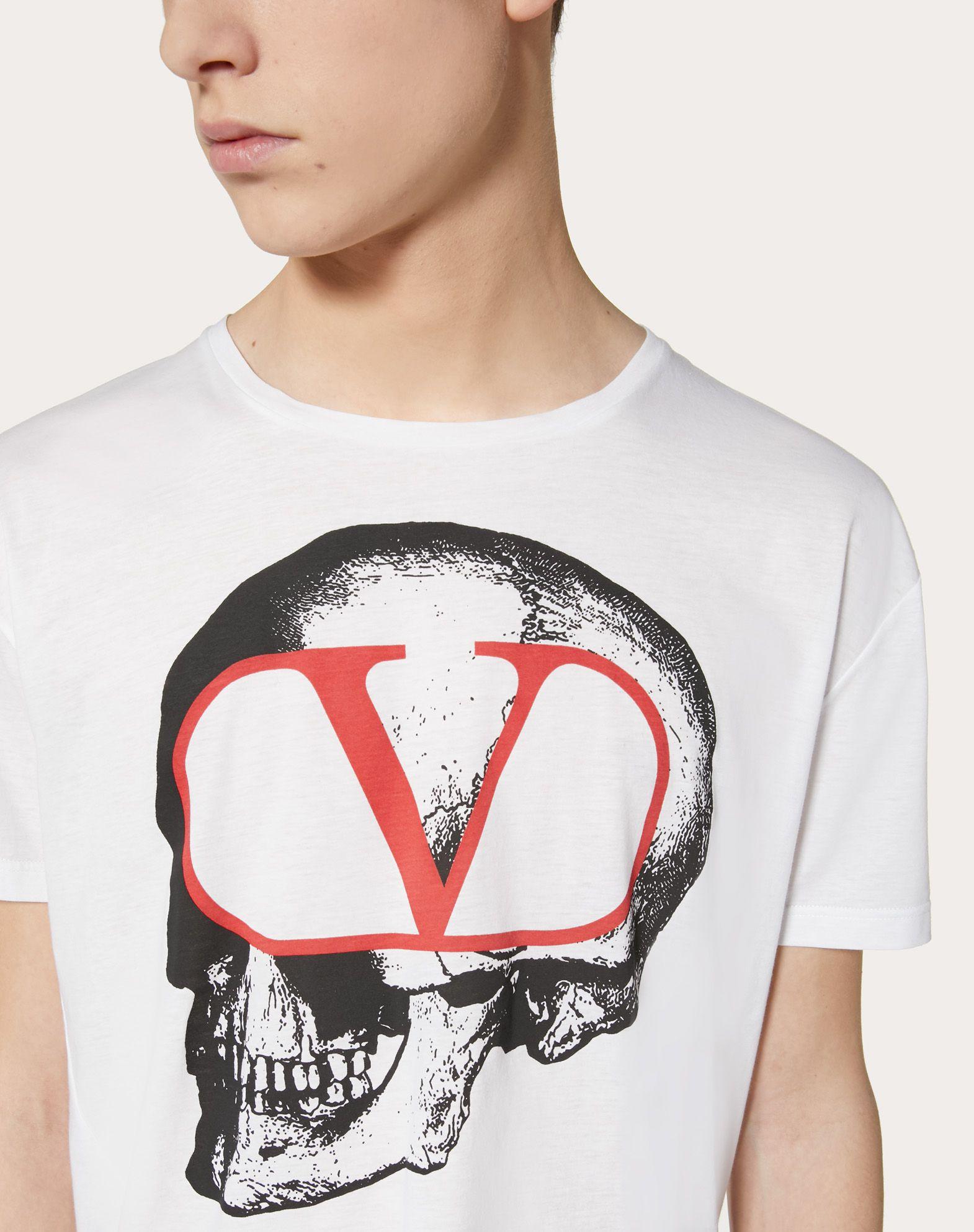 Valentino Go Skull Tee in White & Red (White) for Men | Lyst