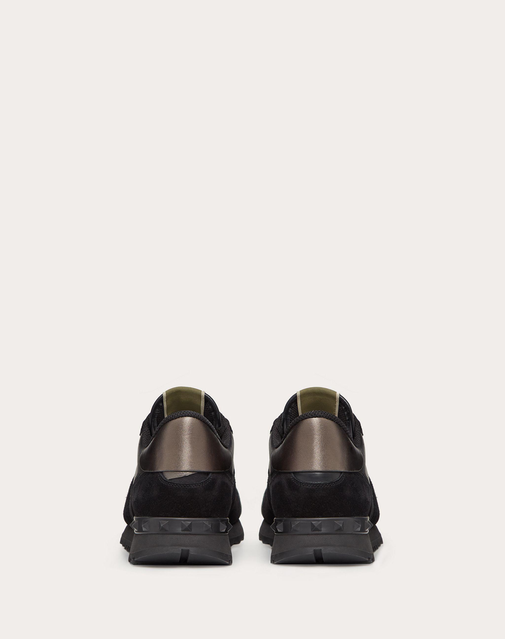 Valentino Garavani Rockrunner Camouflage Noir Metallic Sneaker in ...