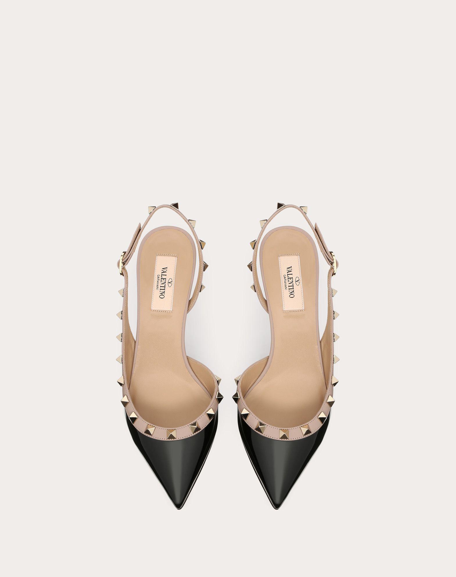 rockstud patent leather slingback pump 50 mm