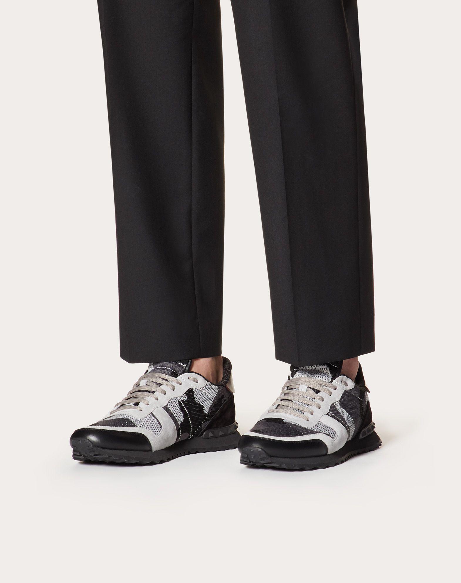 valentino grey mesh trainers