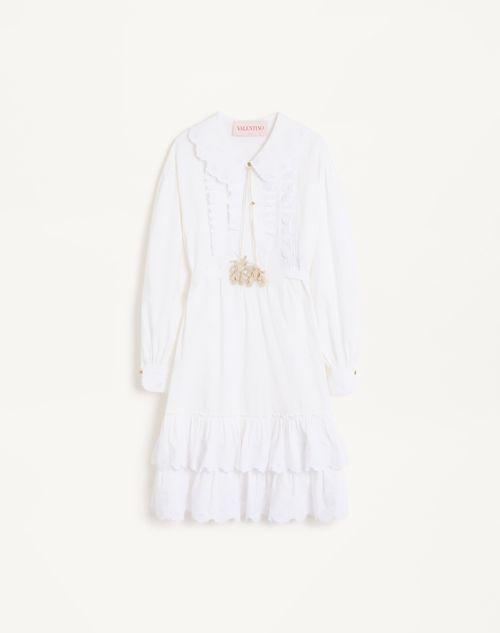 ワンピース VALENTINO COTTON AND LINEN DRESS Valentino Embroidered Cotton And Linen Dress in White | Lyst