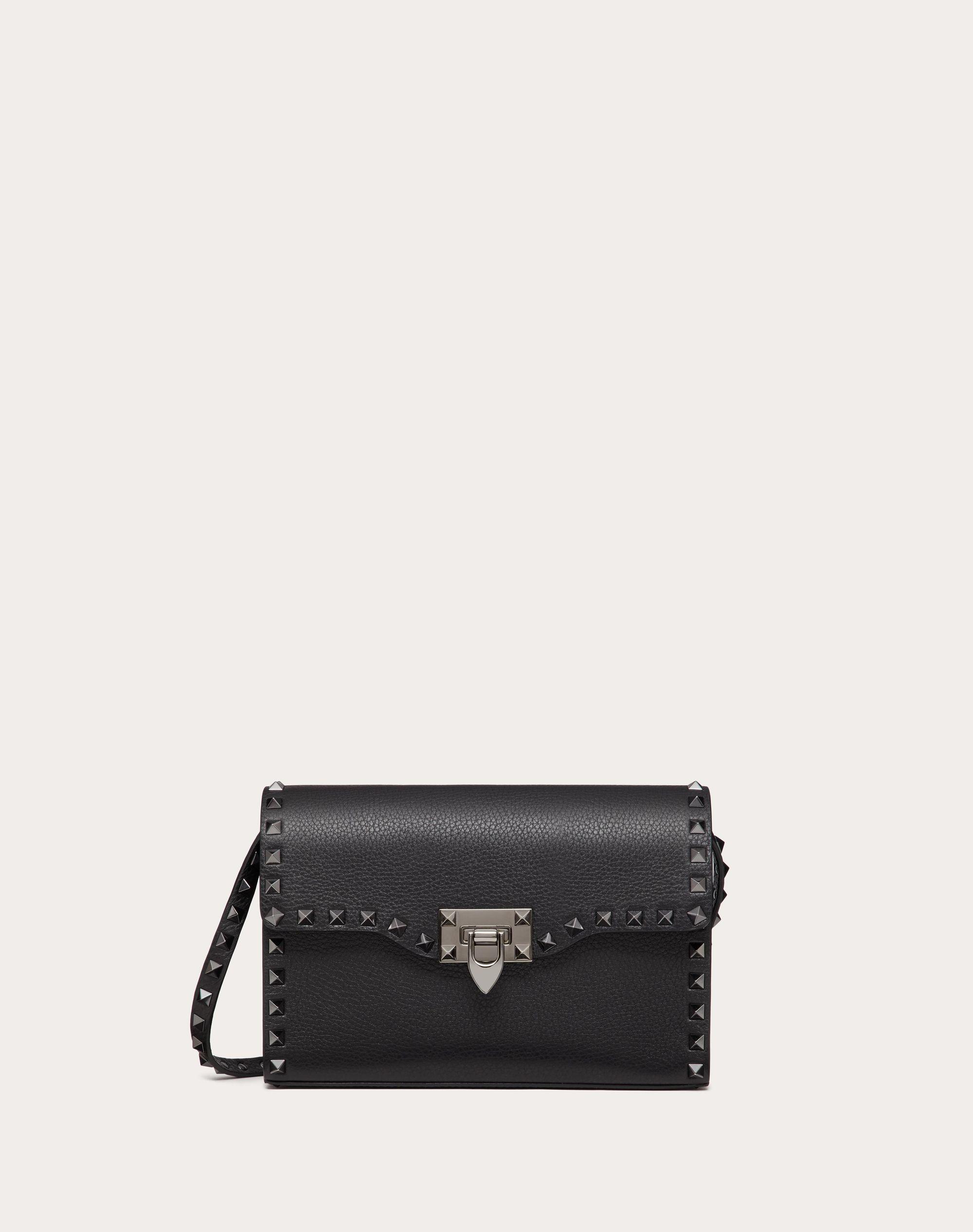 Valentino Garavani Leather Small Rockstud Grainy Calfskin Crossbody Bag