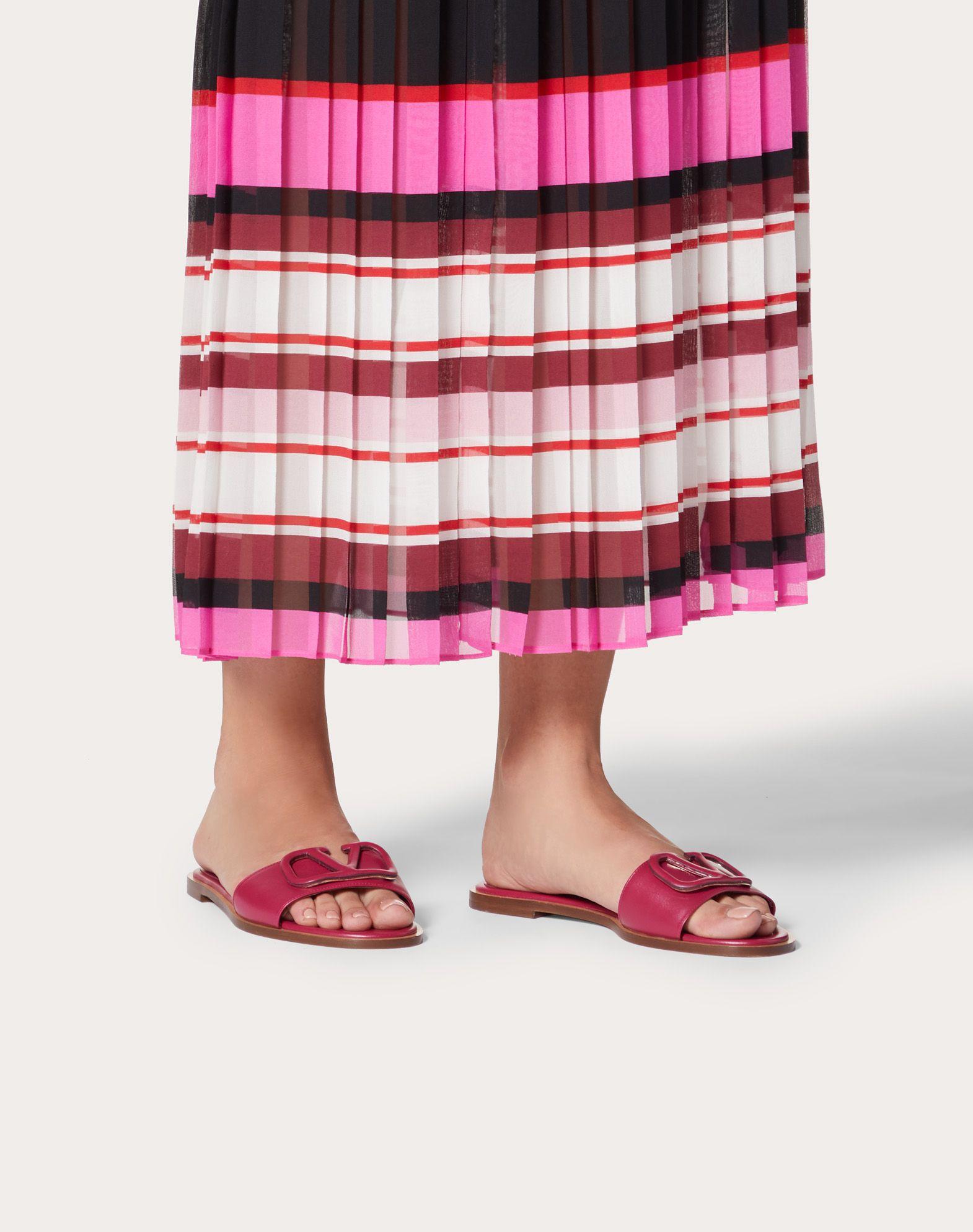 valentino v logo slide sandal