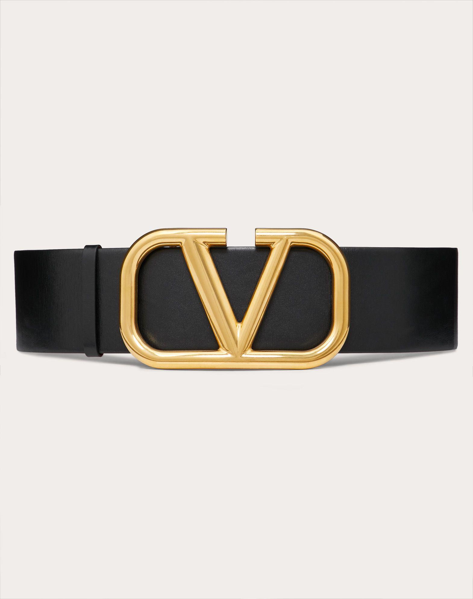 Valentino Leather Valentino Garavani Reversible Vlogo Belt In Glossy ...