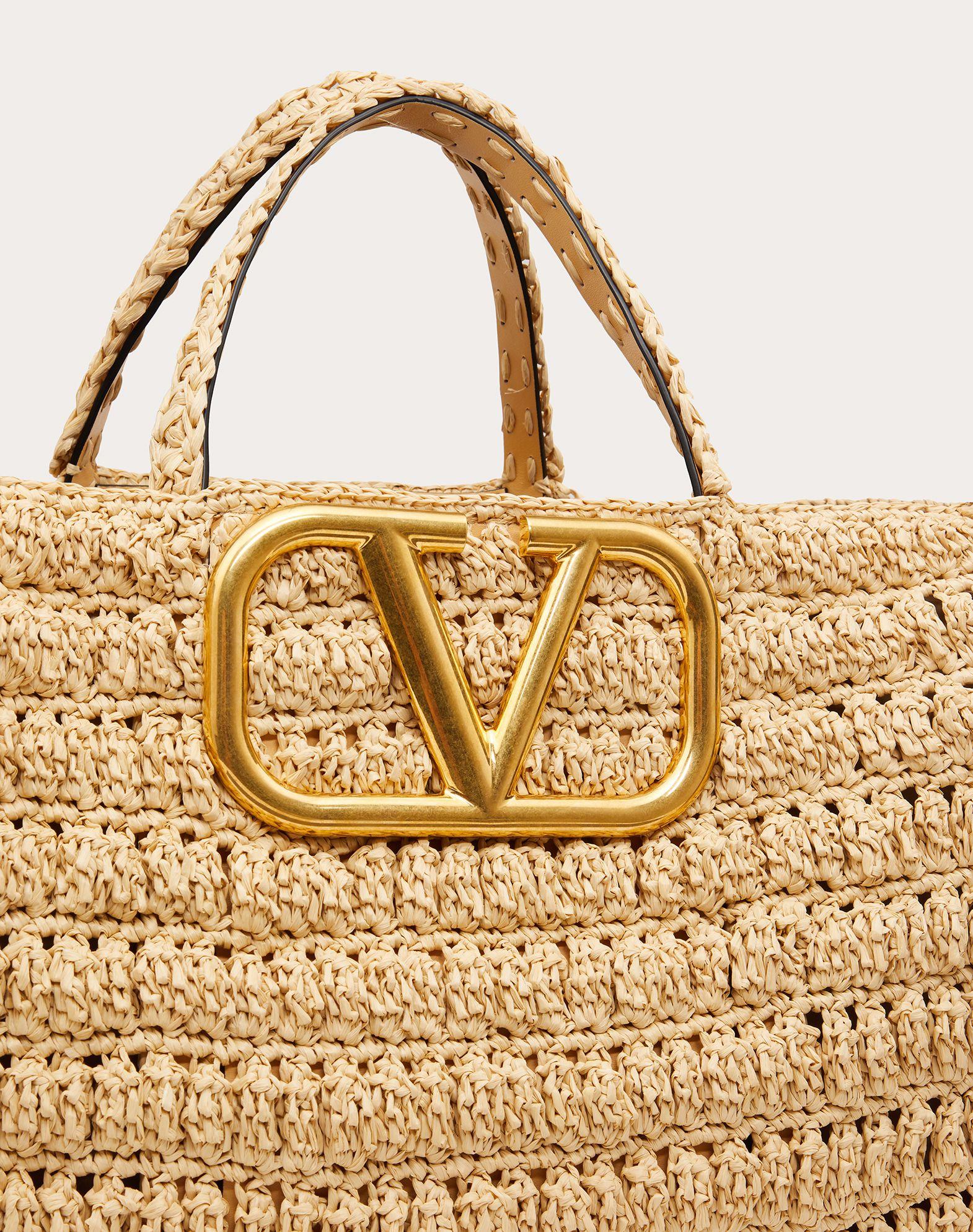 Valentino In.it Raffia Handbag in Metallic | Lyst