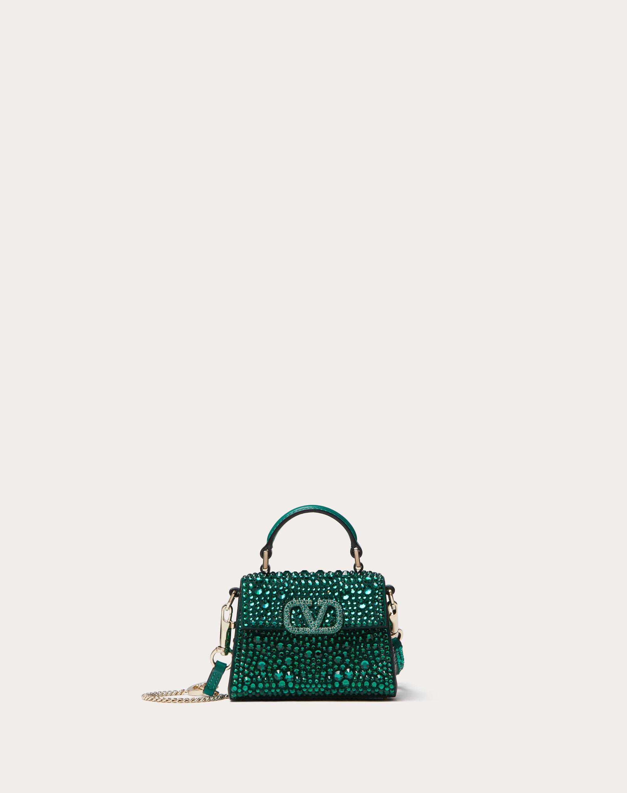 Valentino Vsling Mini Rhinestone Top-Handle Bag