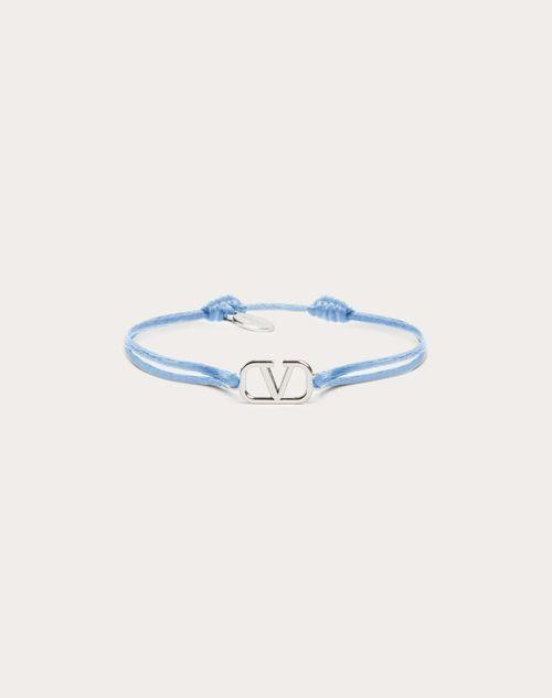 アクセサリーその他 Valentino Vlogo Signature Cotton Bracelet Azure Blue valentino-garavani-AZURE-Vlogo