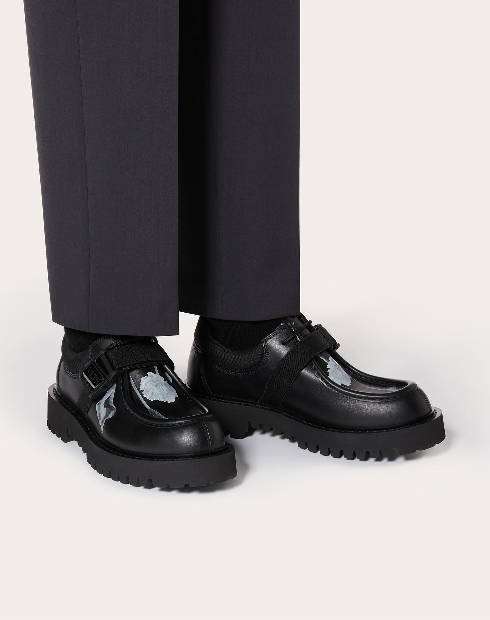 メンズ Valentino フラワーシティ カーフレザー ダービー Vltn メンズ Valentino フラワーシティ カーフレザー ダービー Vltn