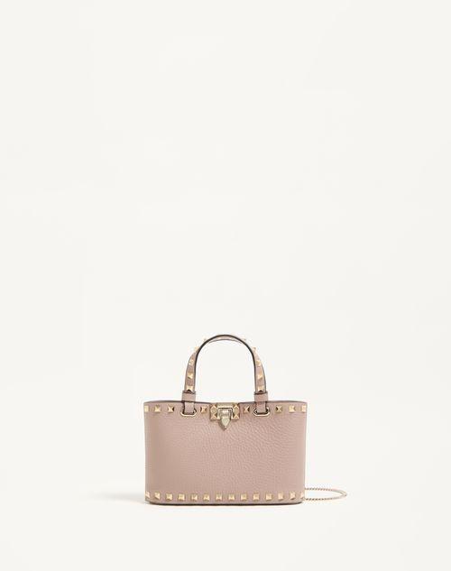 トートバッグ Valentino Garavani Rockstud Mini Tote Bag Rockstud Mini leather tote bag in white - Valentino Garavani