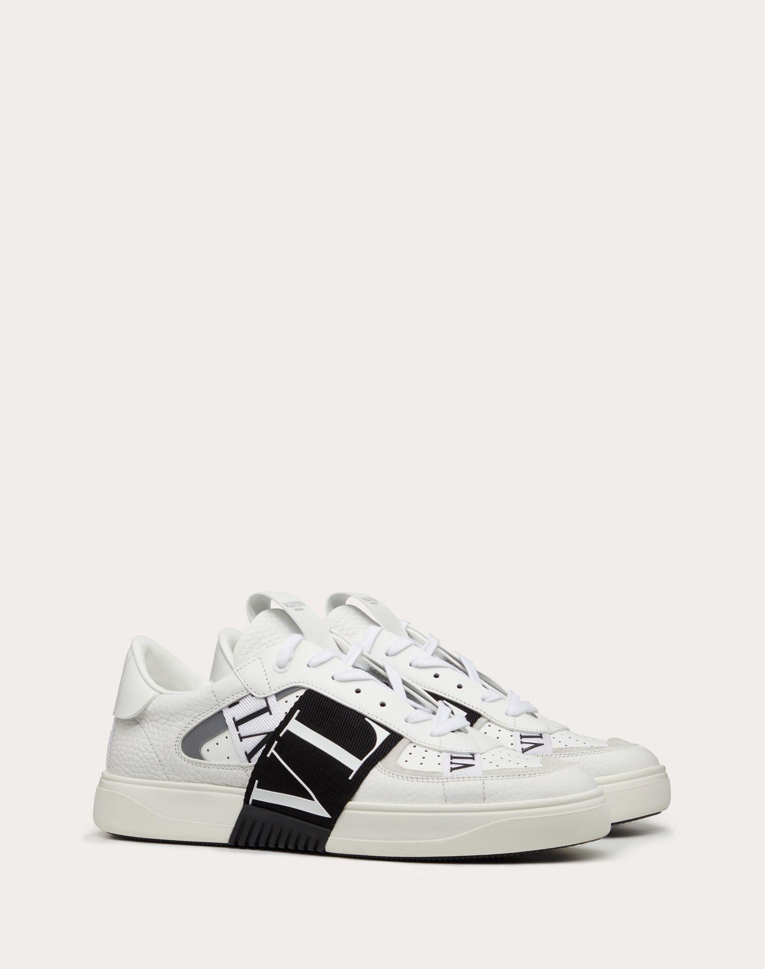 Valentino Garavani Leather Calfskin Vl7n Sneaker With Bands in White ...