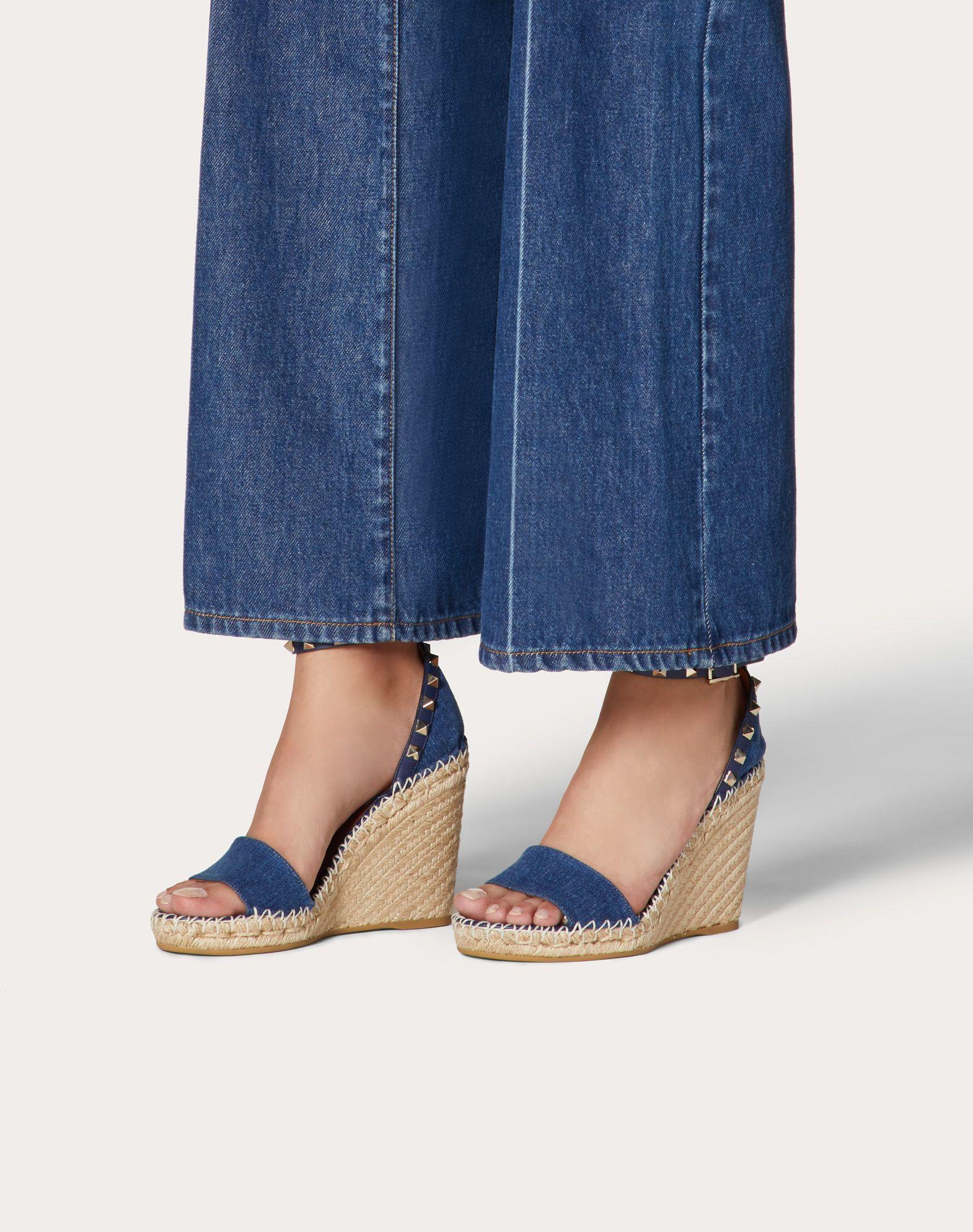 valentino denim wedges