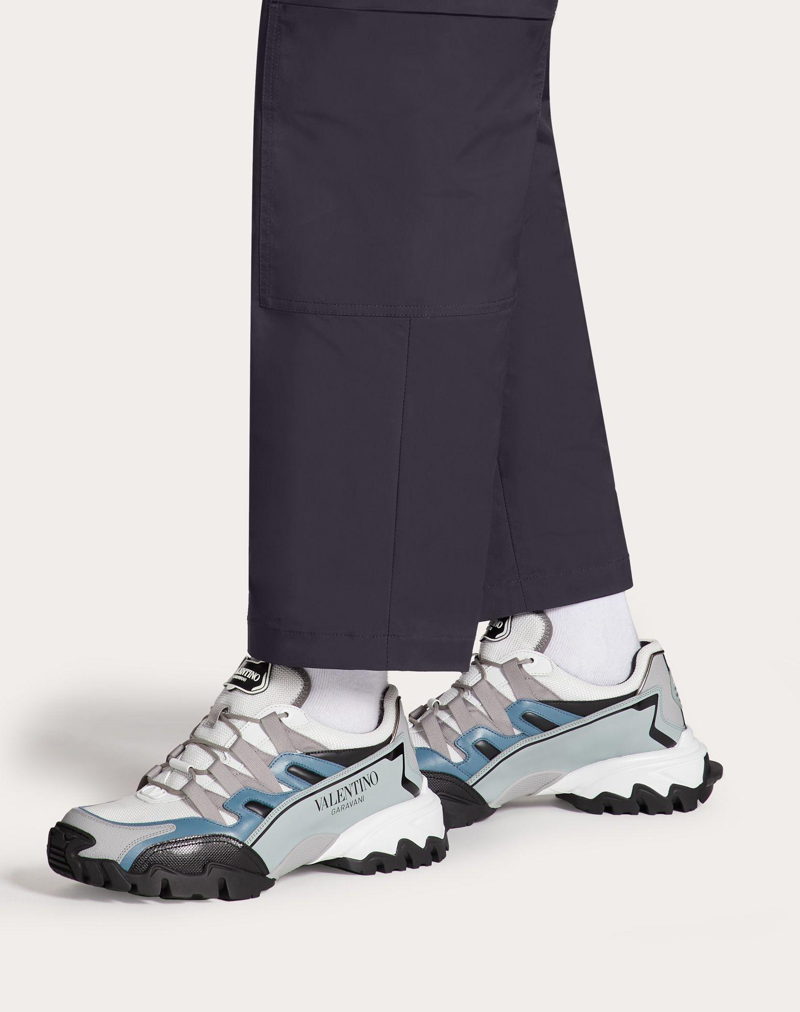 valentino garavani climbers sneaker in fabric and calfskin leather