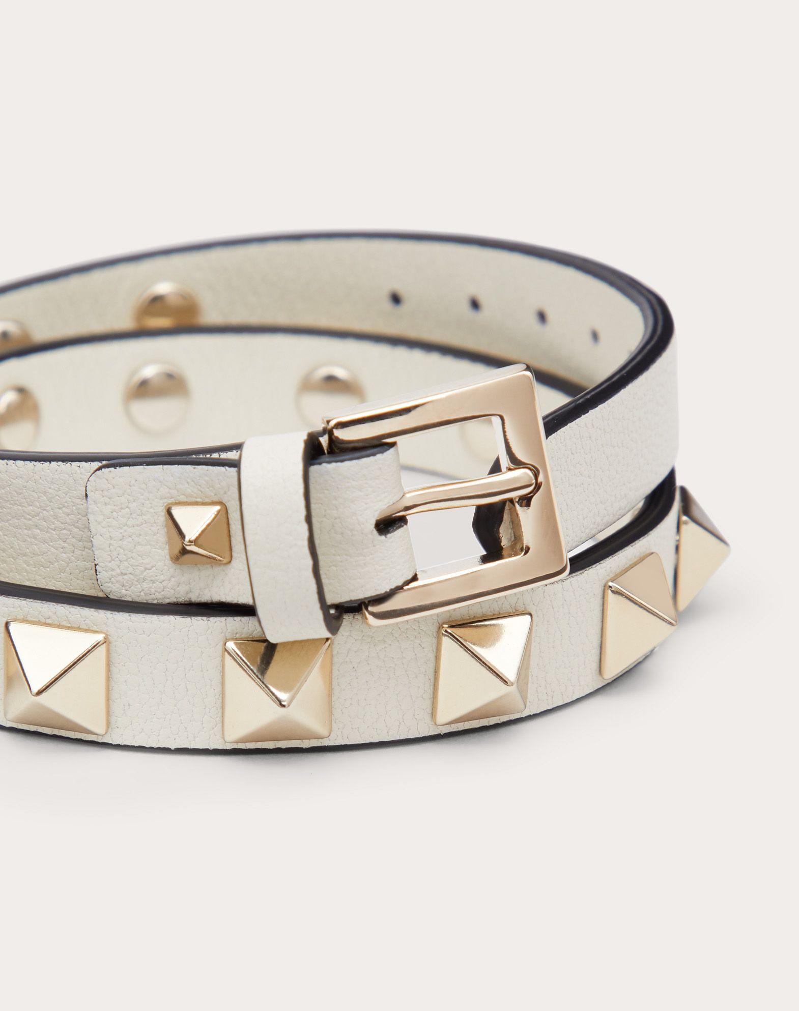 Valentino Garavani Leather Rockstud Calfskin Double-strap Bracelet in