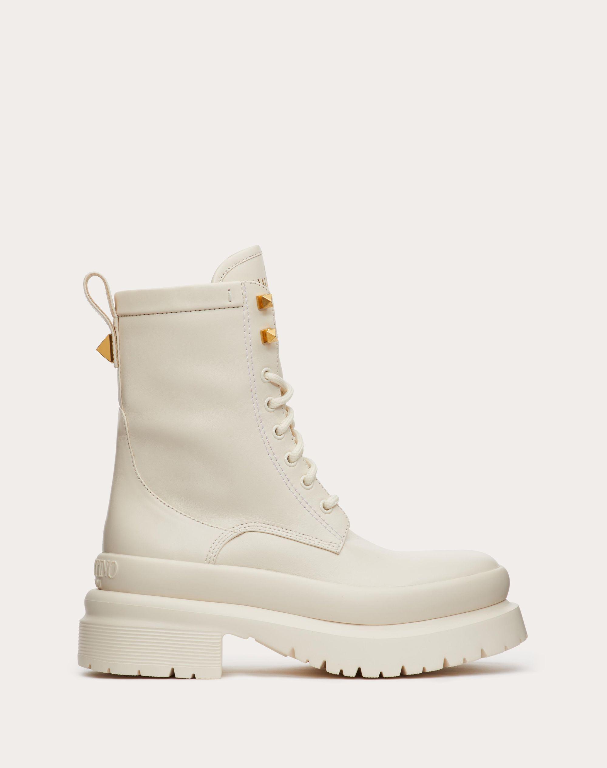 Valentino Garavani Roman Stud Calfskin Combat Boots