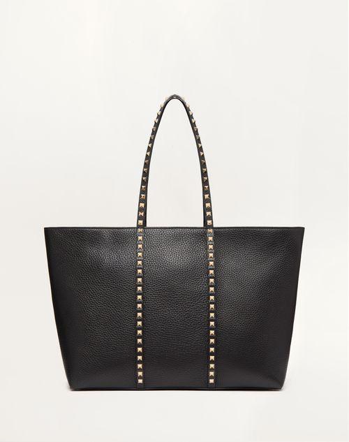 Valentino Garavani Rockstud Shopping Bag In Grainy Calfskin in Black Lyst UK