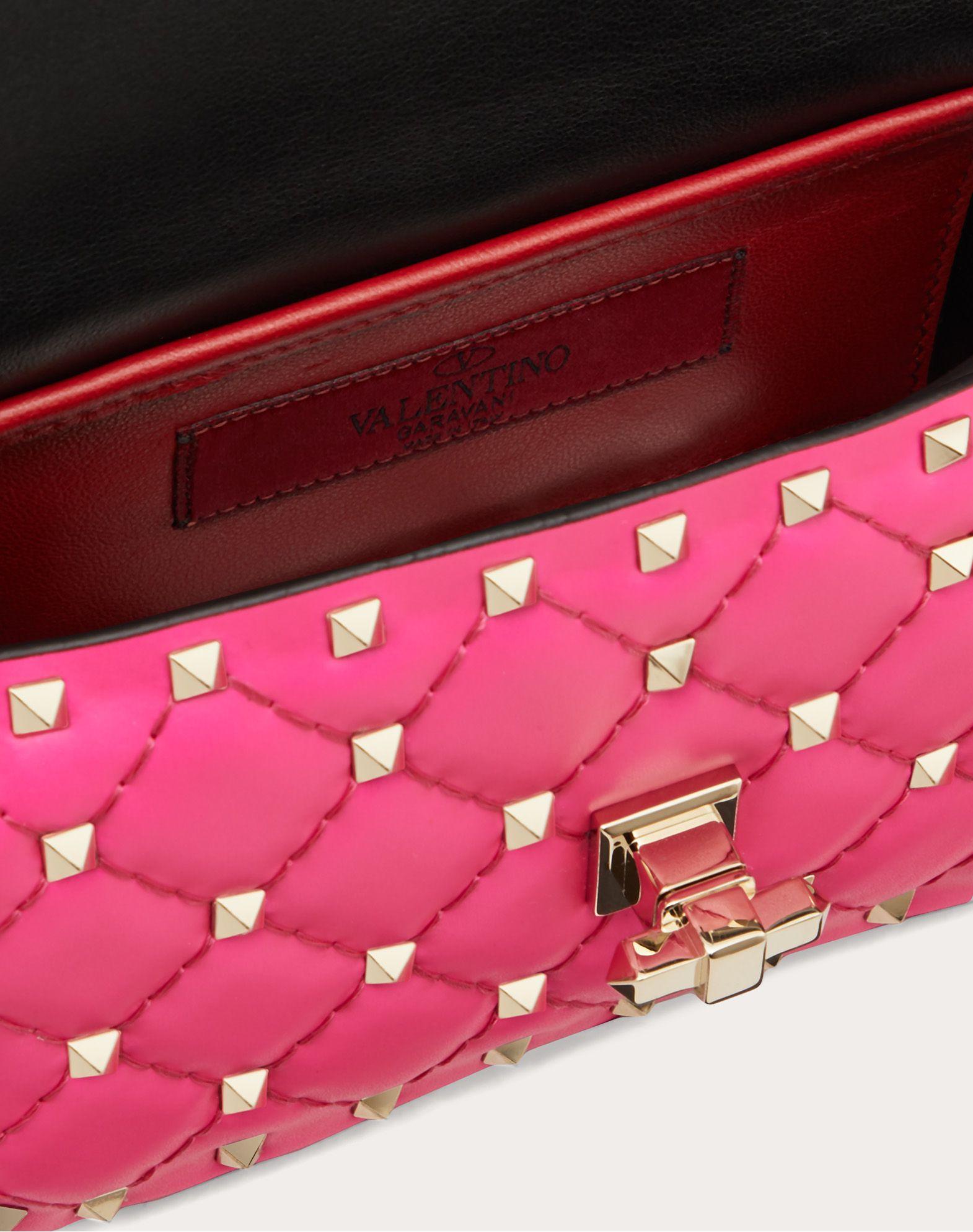 Valentino Leather Valentino Garavani Mini Rockstud Spike Fluo Calfskin Bag  Ss20 Runway Preview in Pink - Lyst