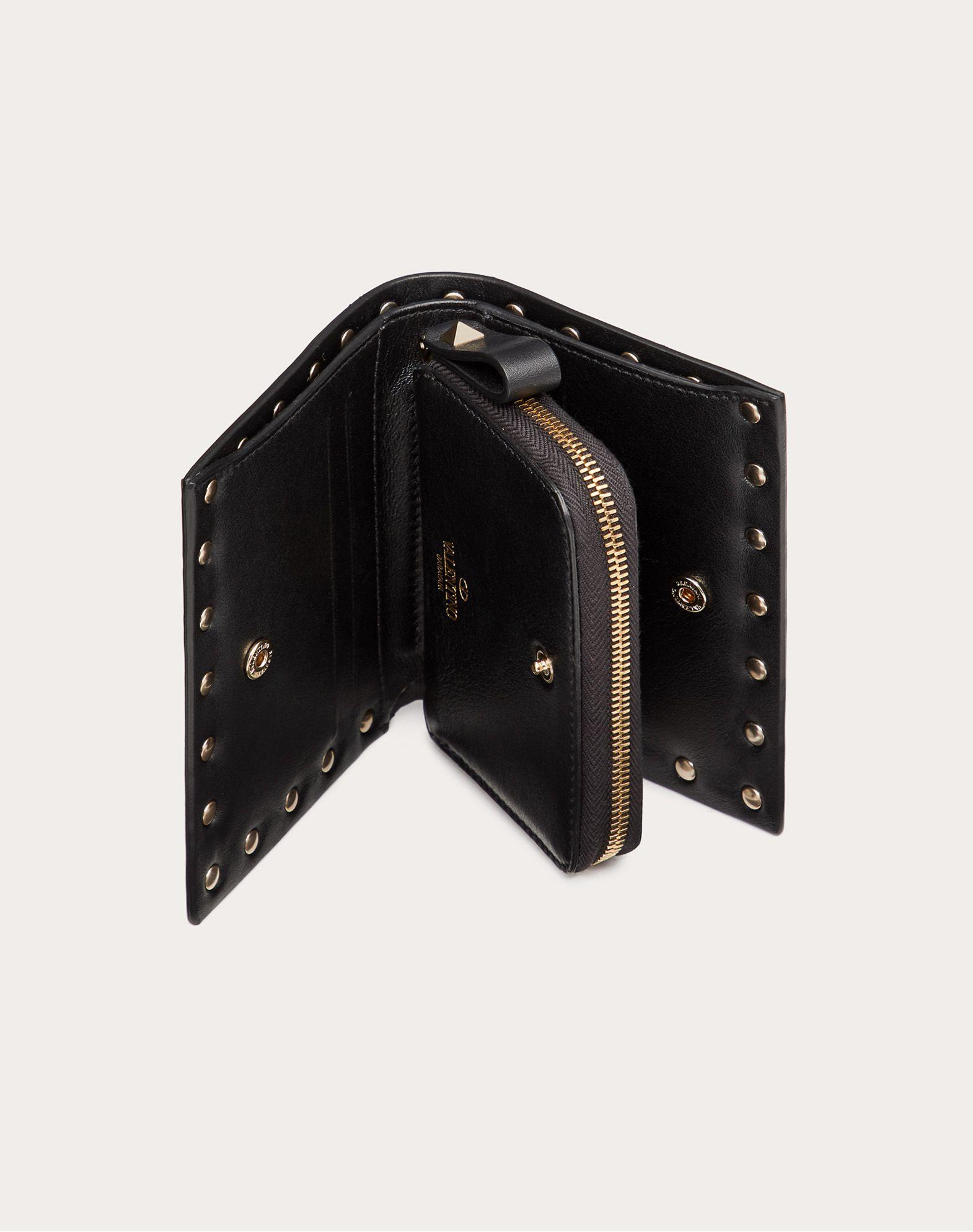 valentino small rockstud calfskin wallet