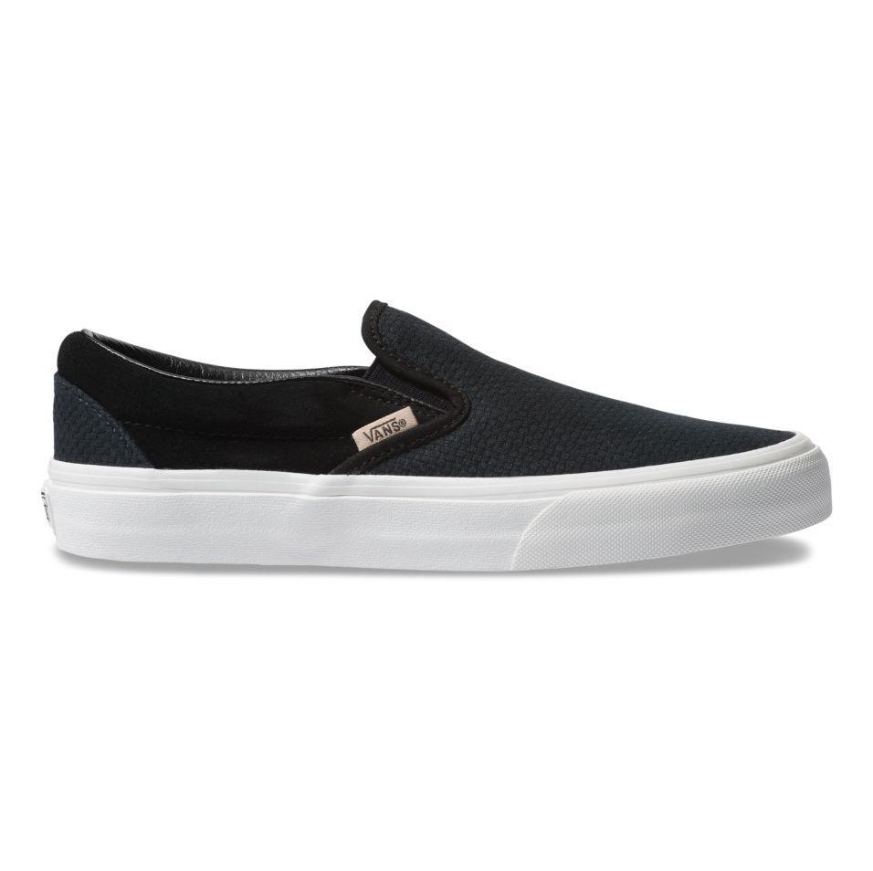 Vans Suede Woven Check Slip-on in Black | Lyst