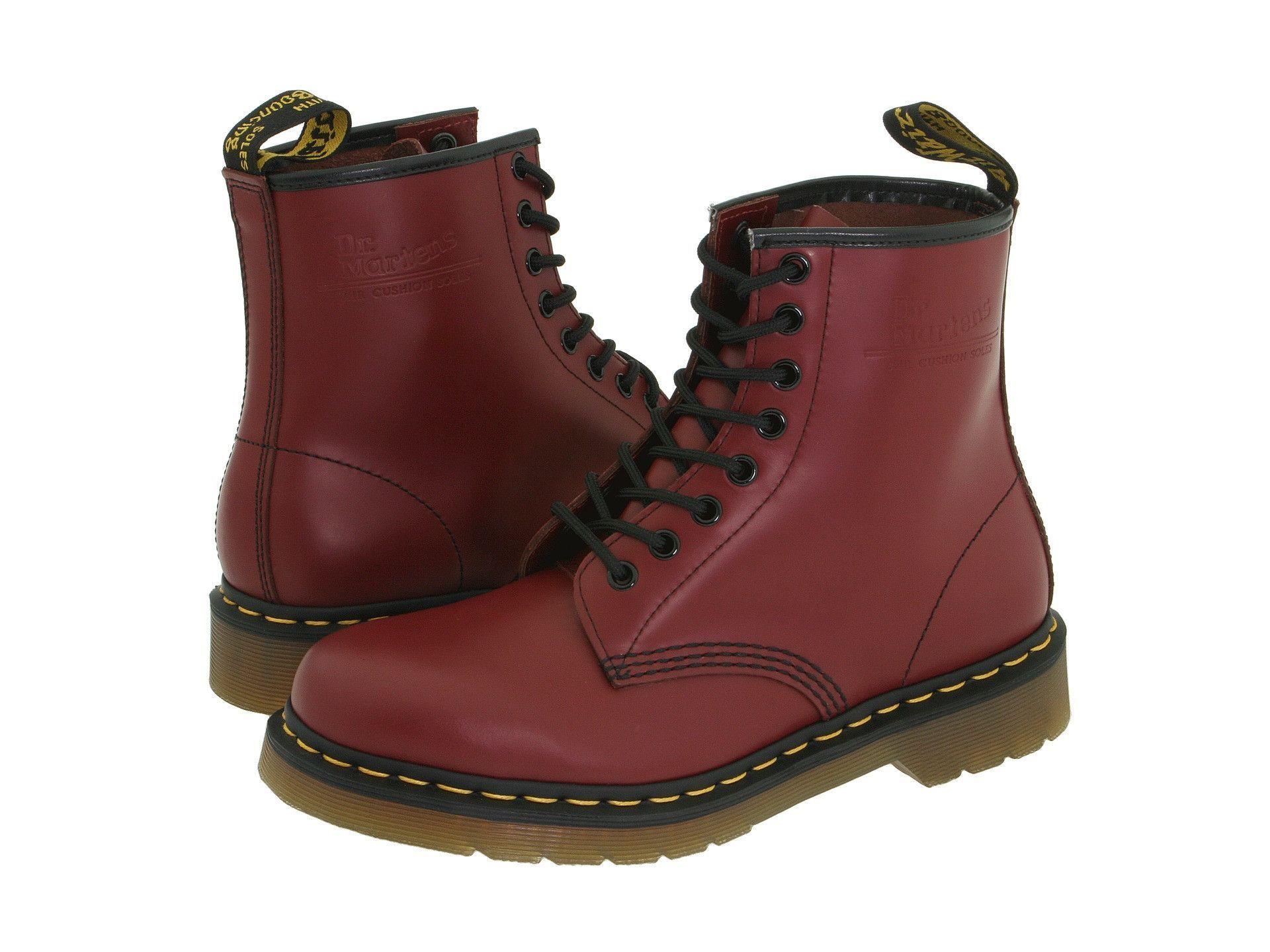 cherry red smooth doc martens