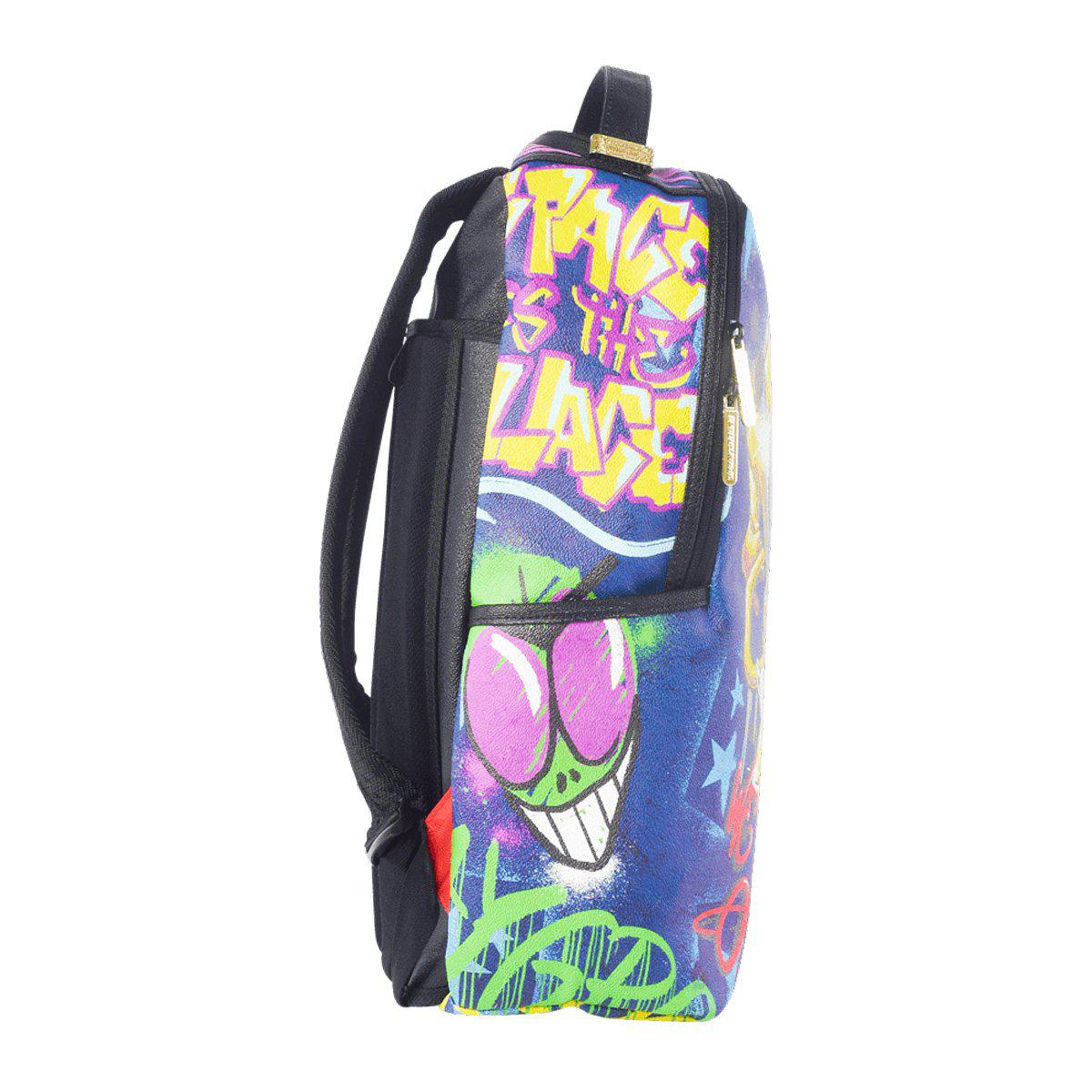 Sprayground Leather Gold Astronaut On The Run Backpack in Blue Lyst