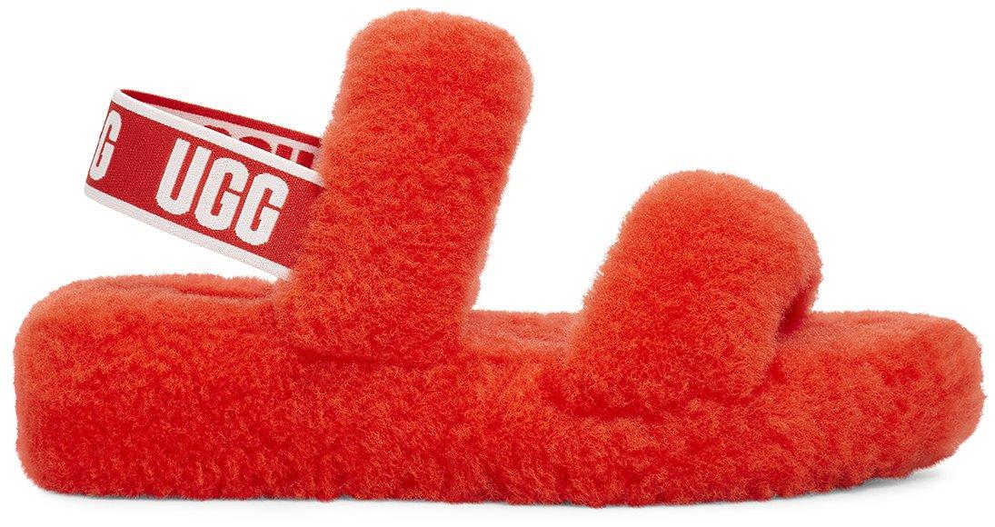 red oh yeah ugg slides