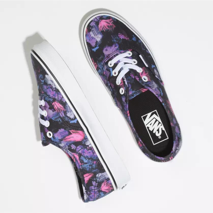 vans old skool warped floral & black skate shoes
