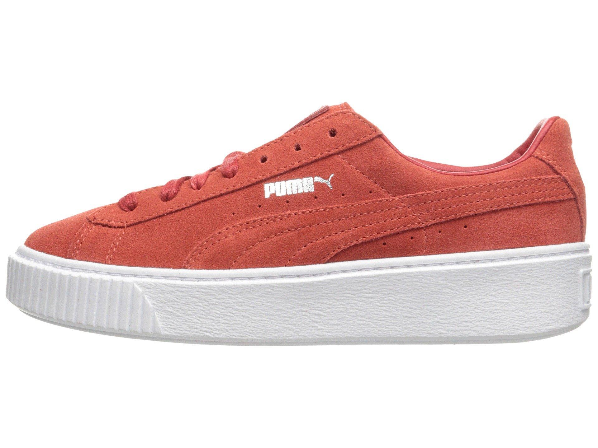 puma suede platform red