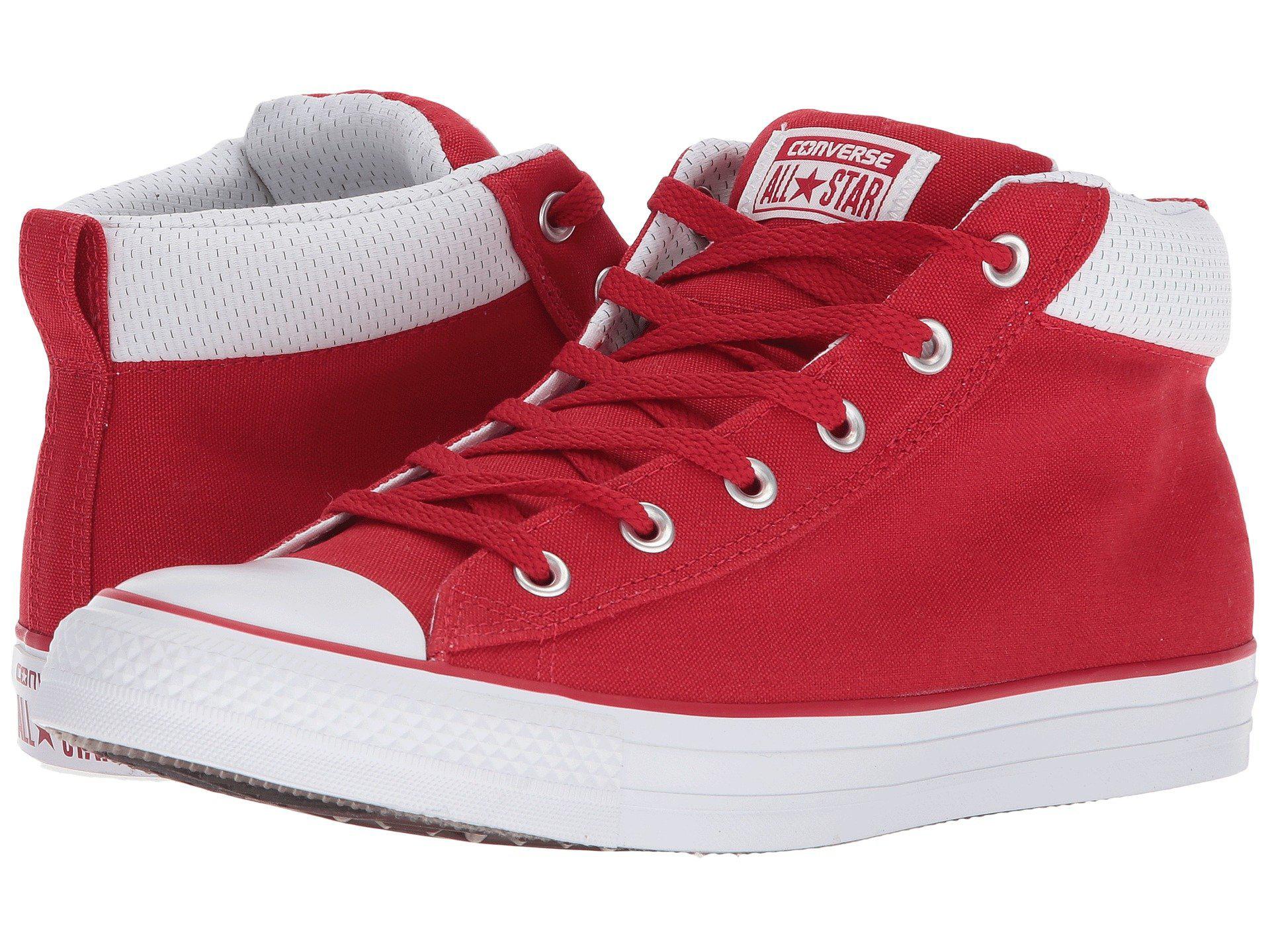 Converse Leather Chuck Taylor® All Star® Street Mid In Red For Men Lyst 