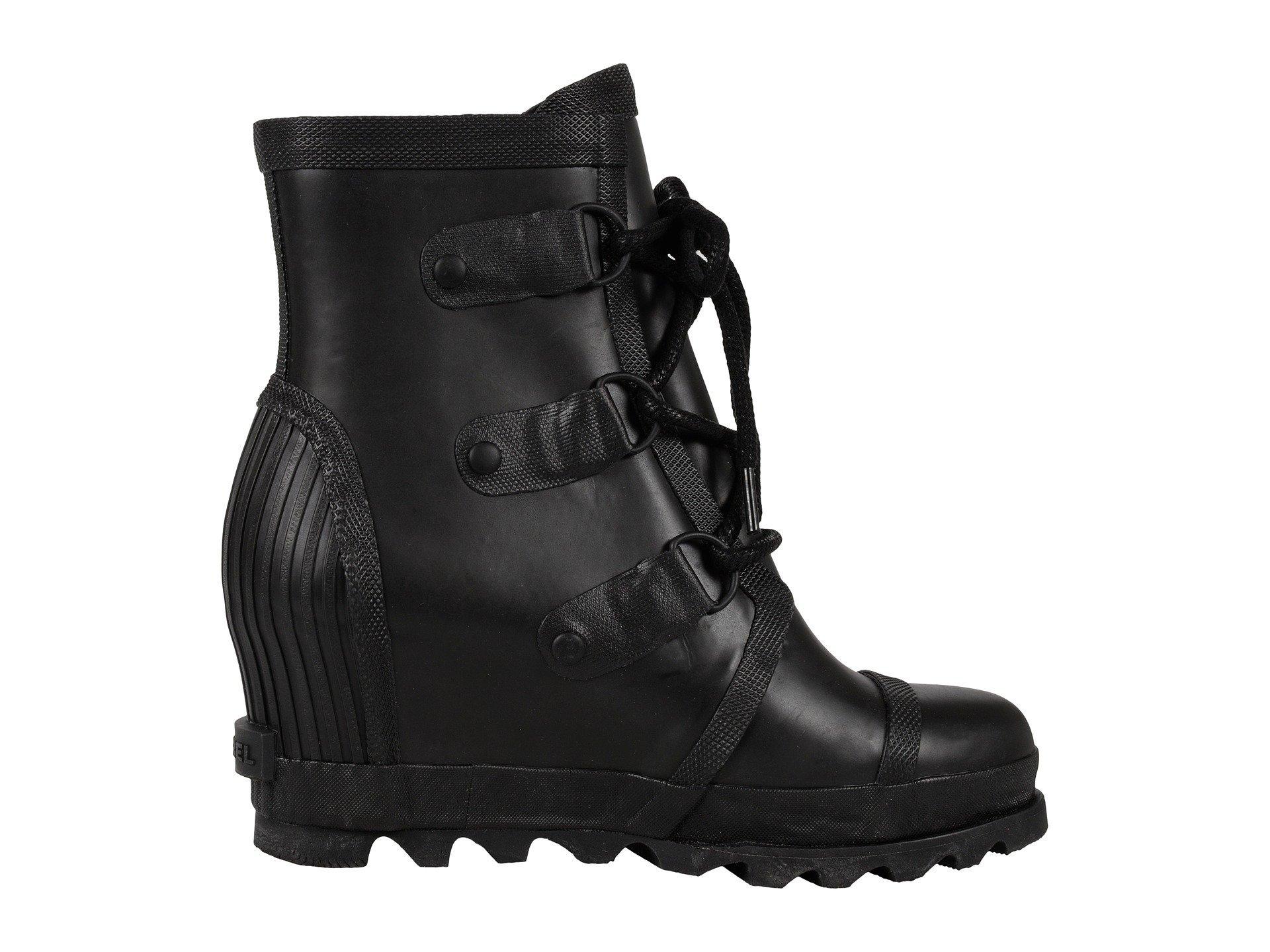 Sorel Rubber Joan Rain Wedge (black/sea 