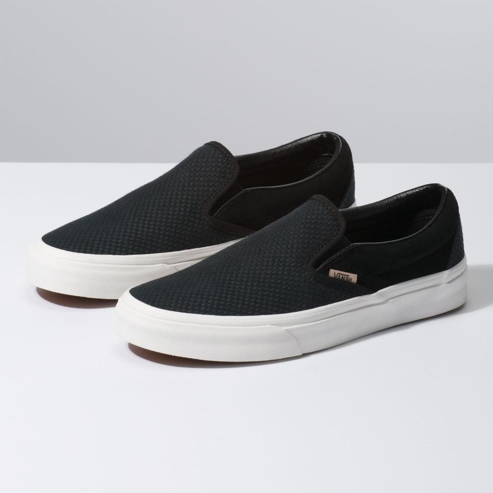 Vans Suede Woven Check Slip-on in Black - Lyst