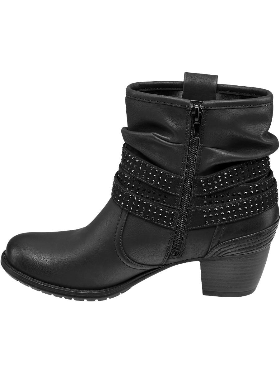 graceland Denim E Enkellaars Strass in het Zwart - Lyst