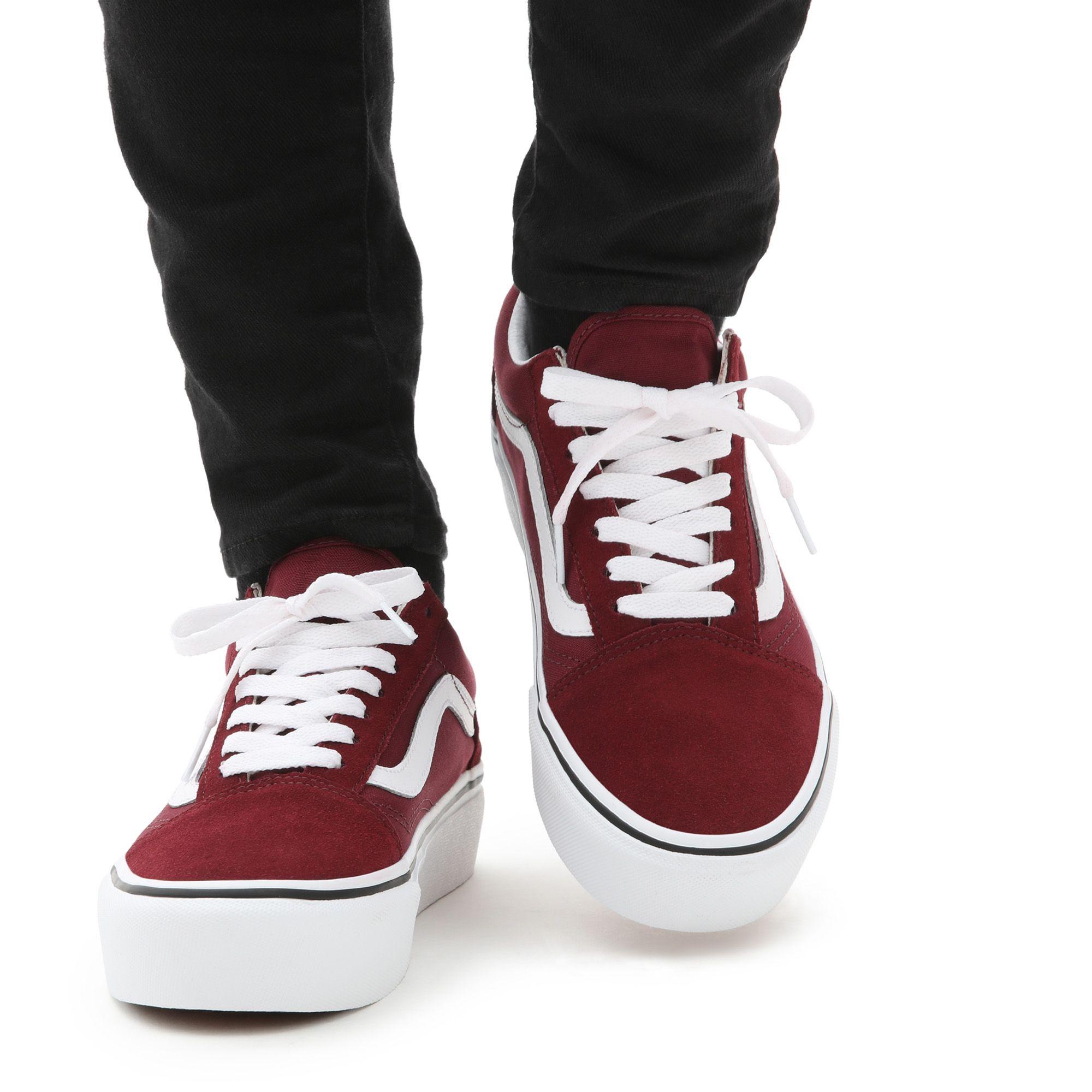 vans old skool platform red