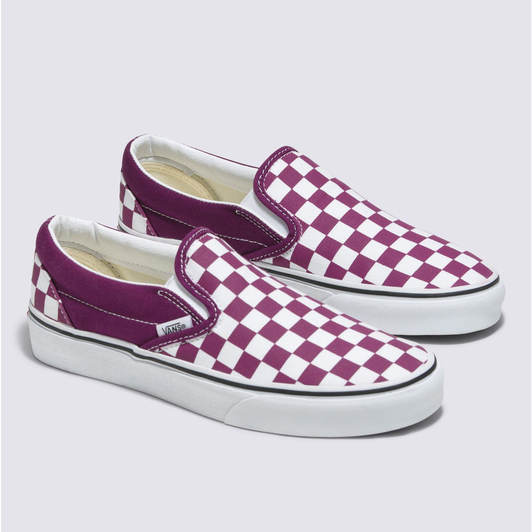Vans Checkerboard Color Theory Classic Slipon Shoes in Purple Lyst UK