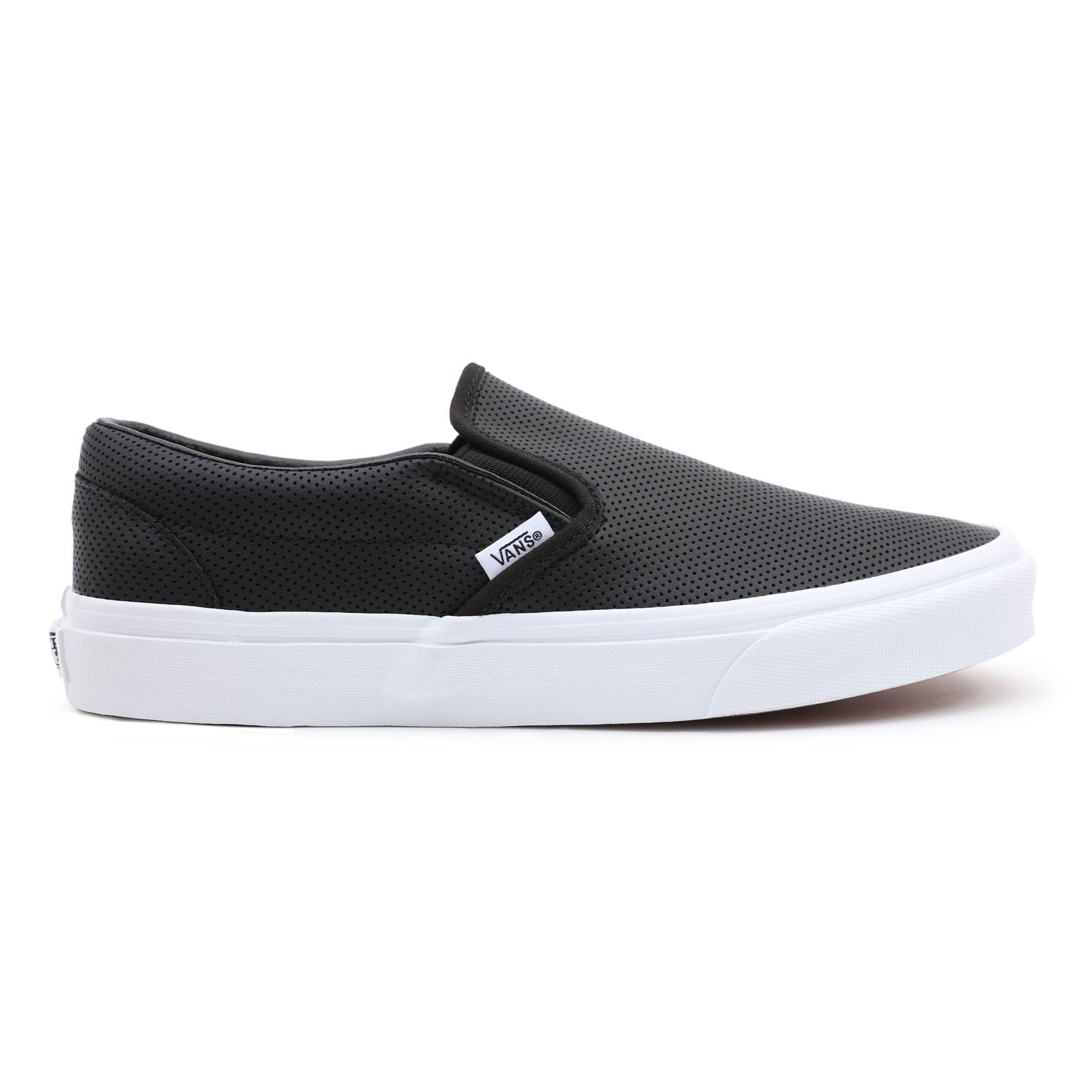 Vans Perf Leather Classic Slip-on Shoes in Black | Lyst UK