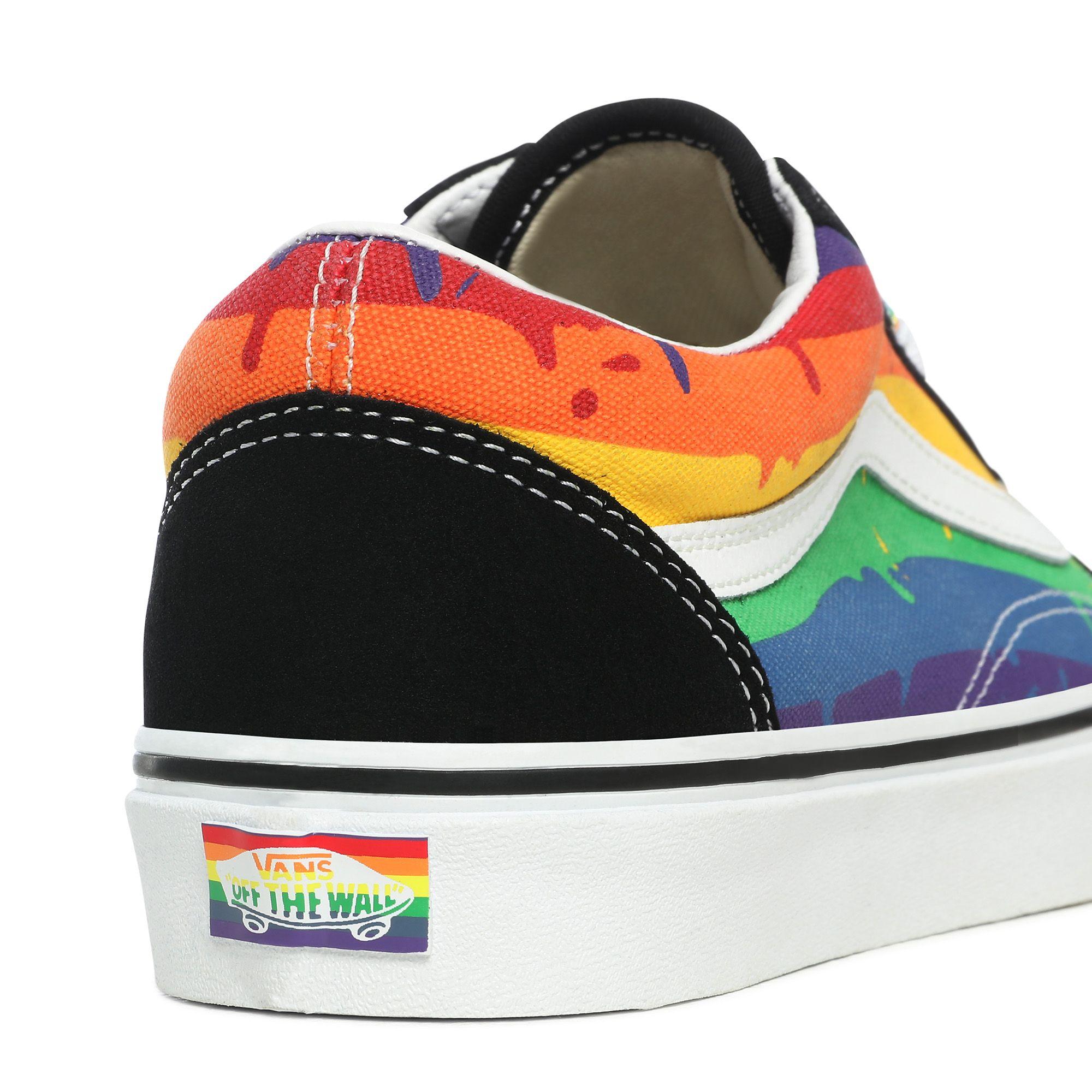 rainbow drip old skool shoes