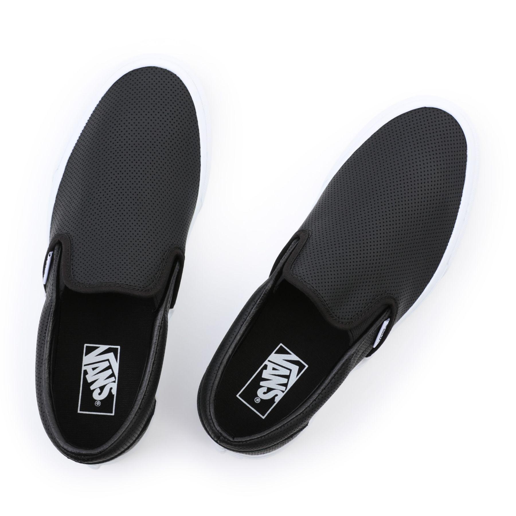 Vans Geperforeerde Leren Classic Slip-on Schoenen in het Zwart | Lyst NL