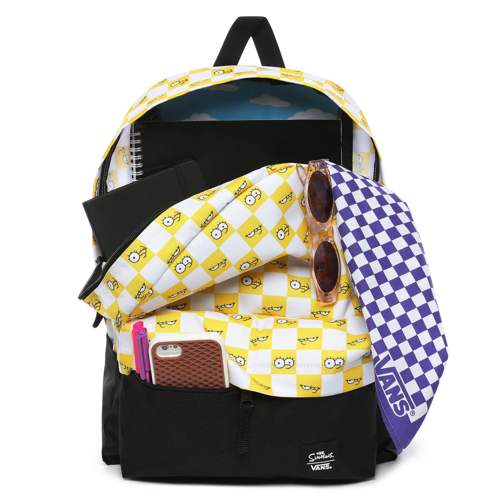 Mochila A Cuadros Con Ojos The Simpsons X Vans de Tejido sintético de color  Amarillo | Lyst