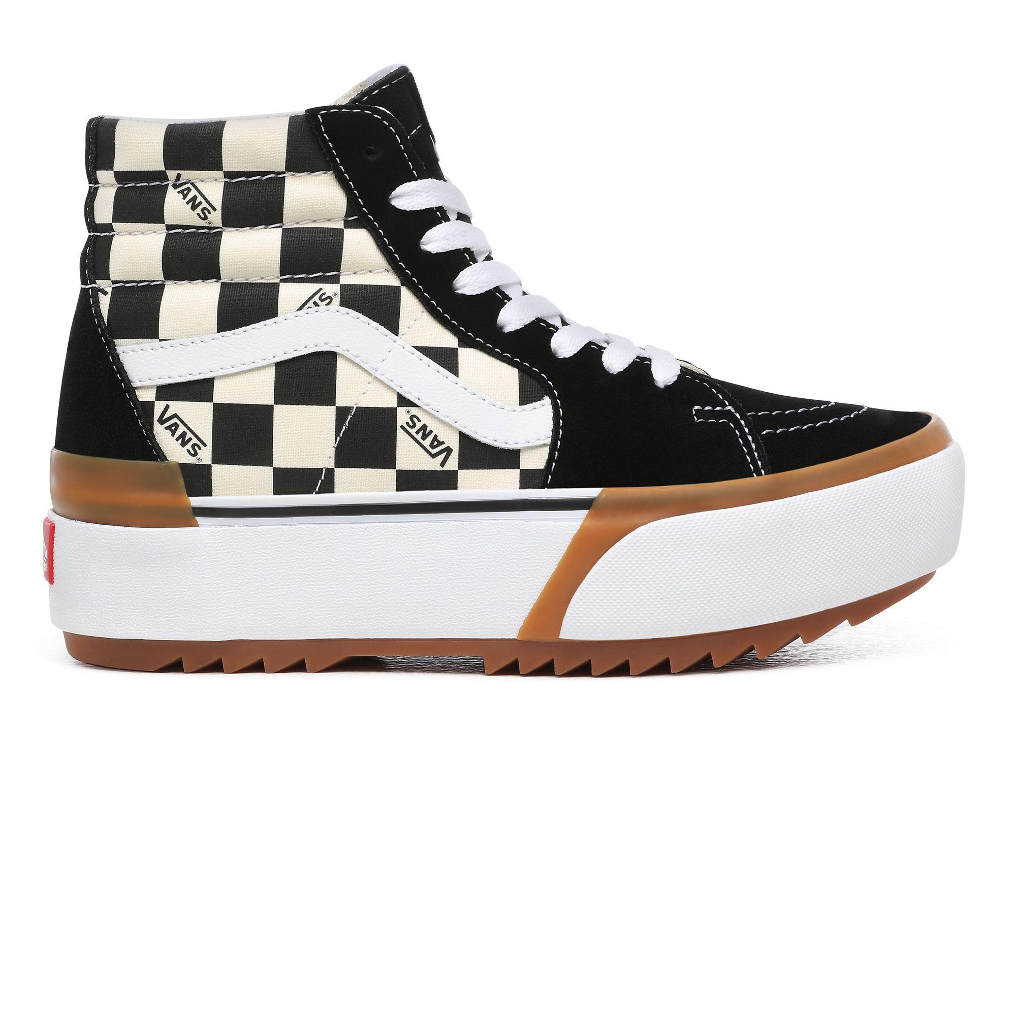 Zapatillas Checkerboard Sk8-hi Stacked Vans de Ante de color Negro | Lyst