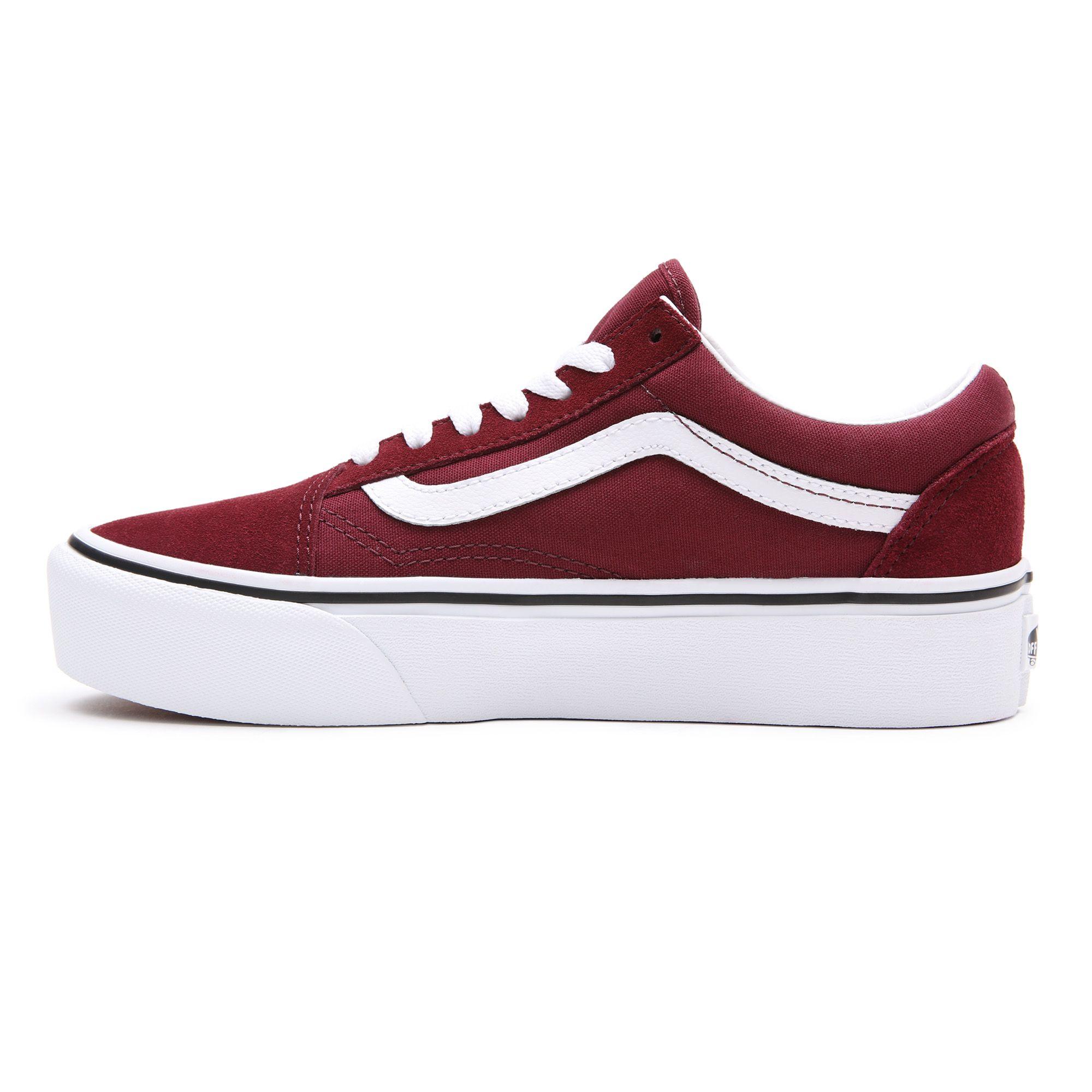 red old skool platform vans