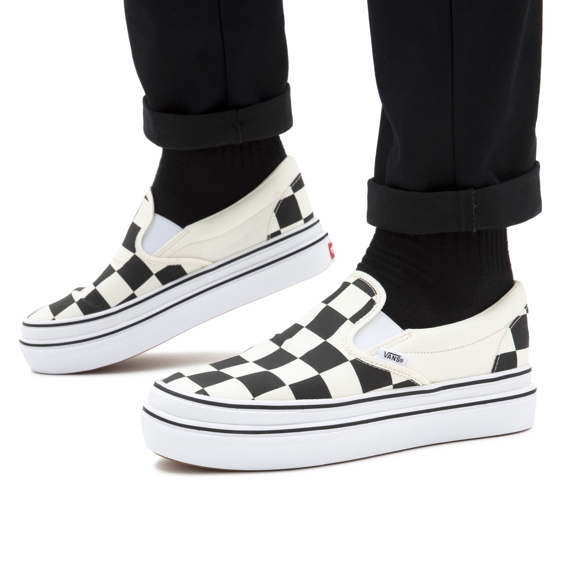 Vans Big Classics Checker Super Comfycush Slip on Shoes in Black