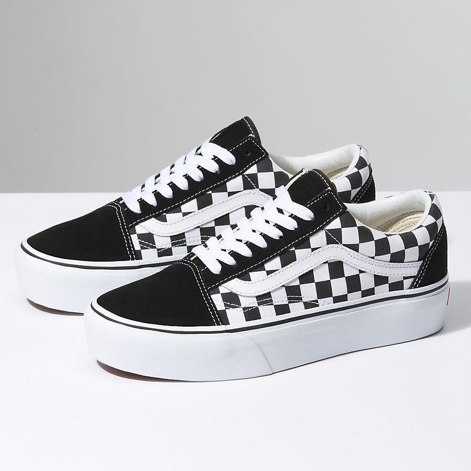 vans cuadros plataforma bota