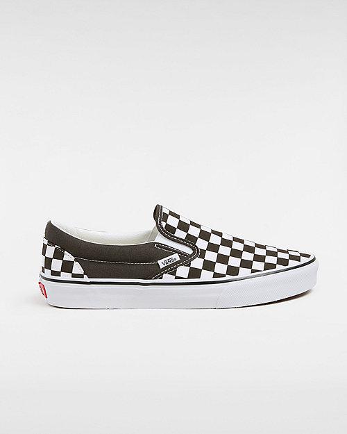 Vans Classic Slip-On Checkerboard Shoes (Turkish Coffee) in Brown