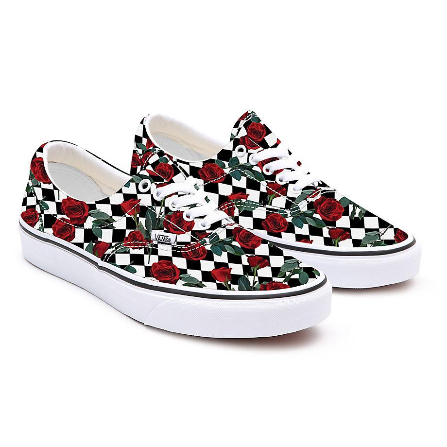 Vans checkerboard with roses cheap